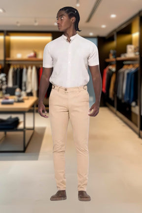 Calça Alfaiataria Ajuste Lateral Slim Sarja Brim