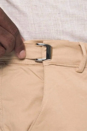 Calça Alfaiataria Ajuste Lateral Slim Sarja Brim