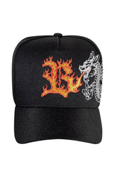 Boné Snapback Preto Dragon Fire Branco