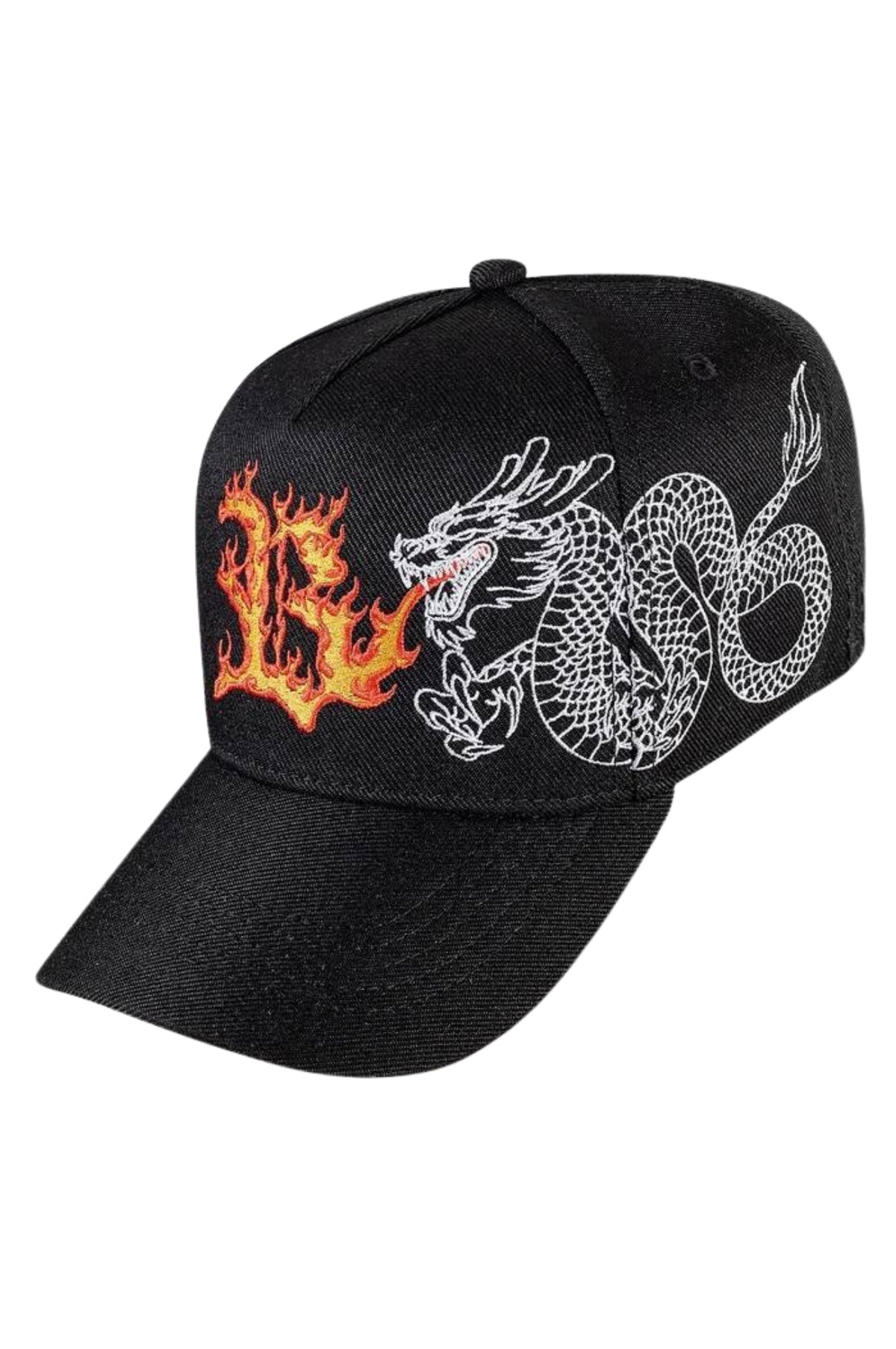 Boné Snapback Preto Dragon Fire Branco