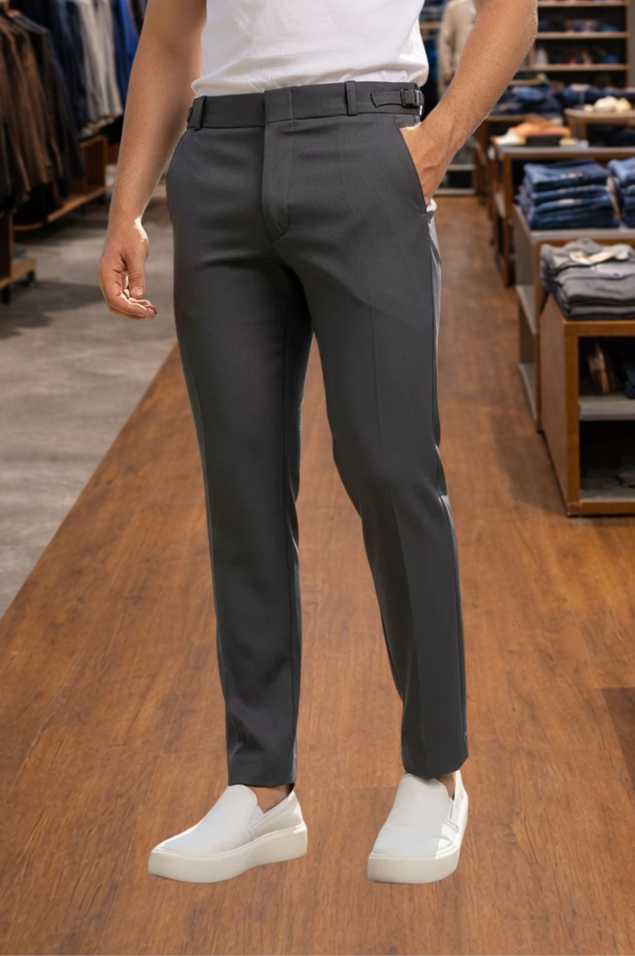 Calça Alfaiataria Slim Ajuste Lateral Premium
