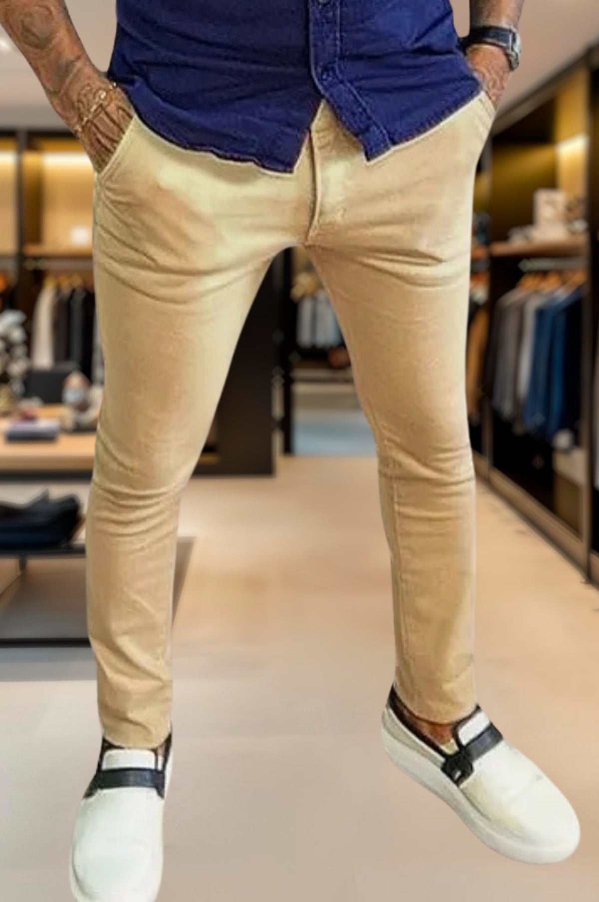 Calça Alfaiataria Skinny Slim Sarja Premium