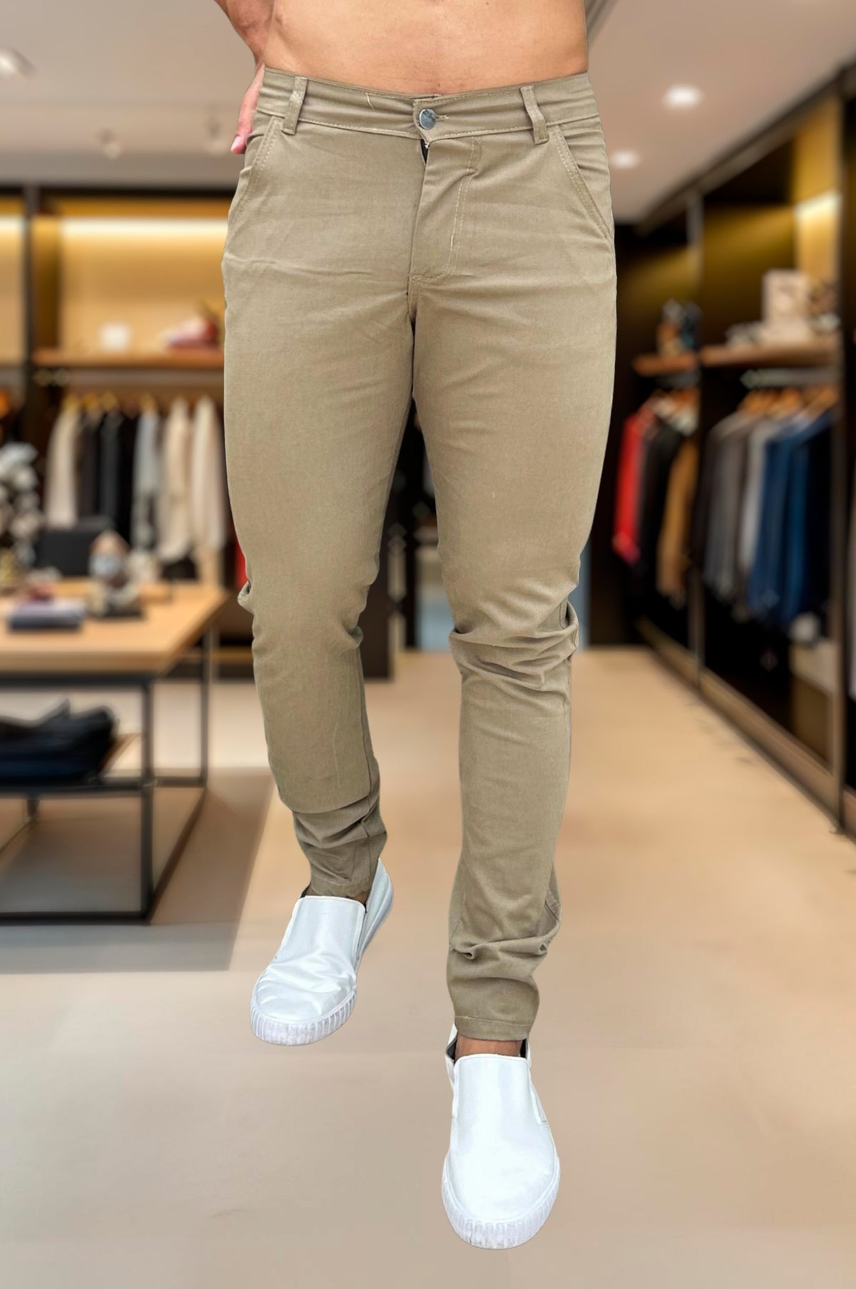 Calça Alfaiataria Skinny Slim Sarja Premium