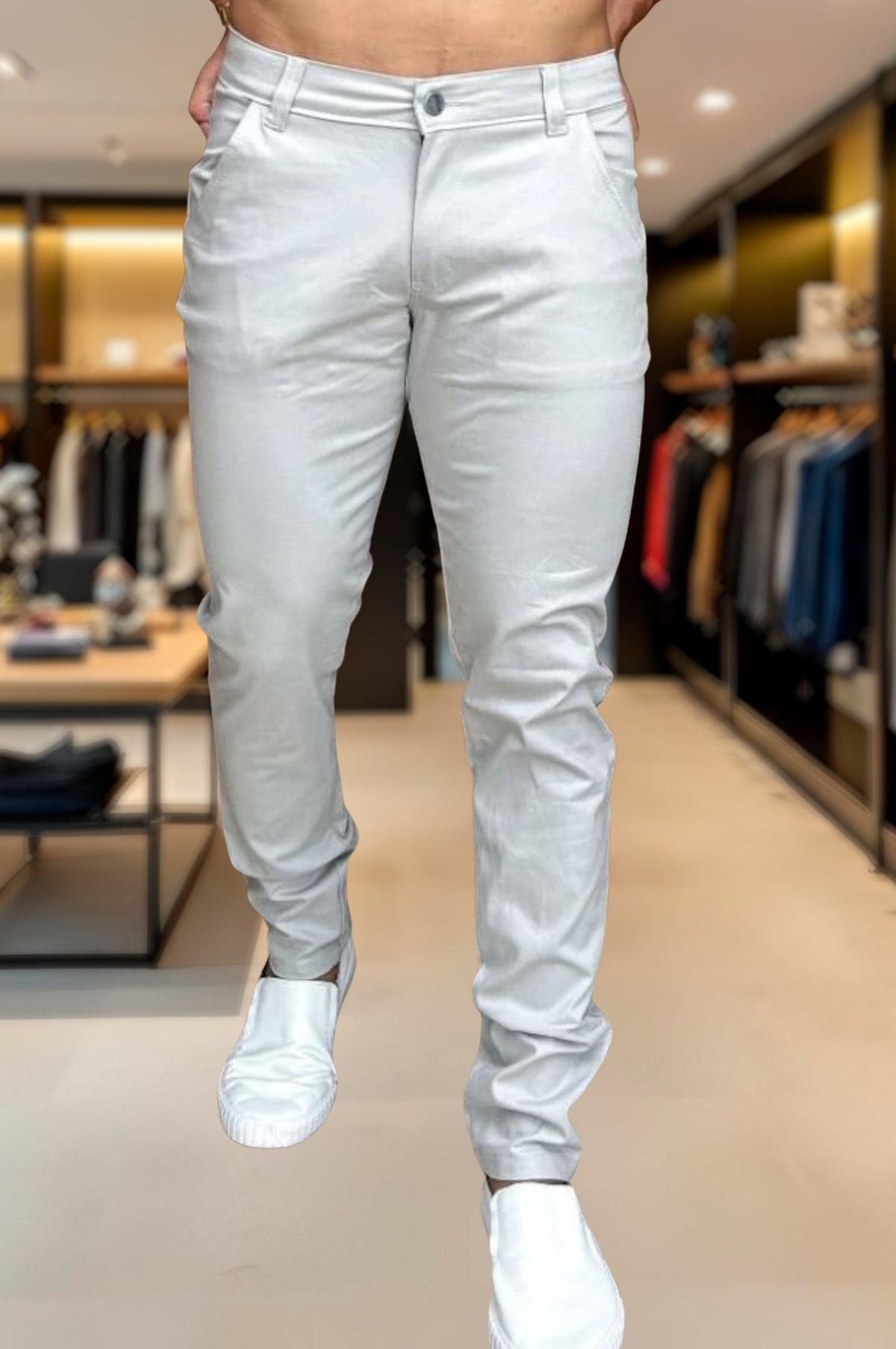 Calça Alfaiataria Skinny Slim Sarja Premium