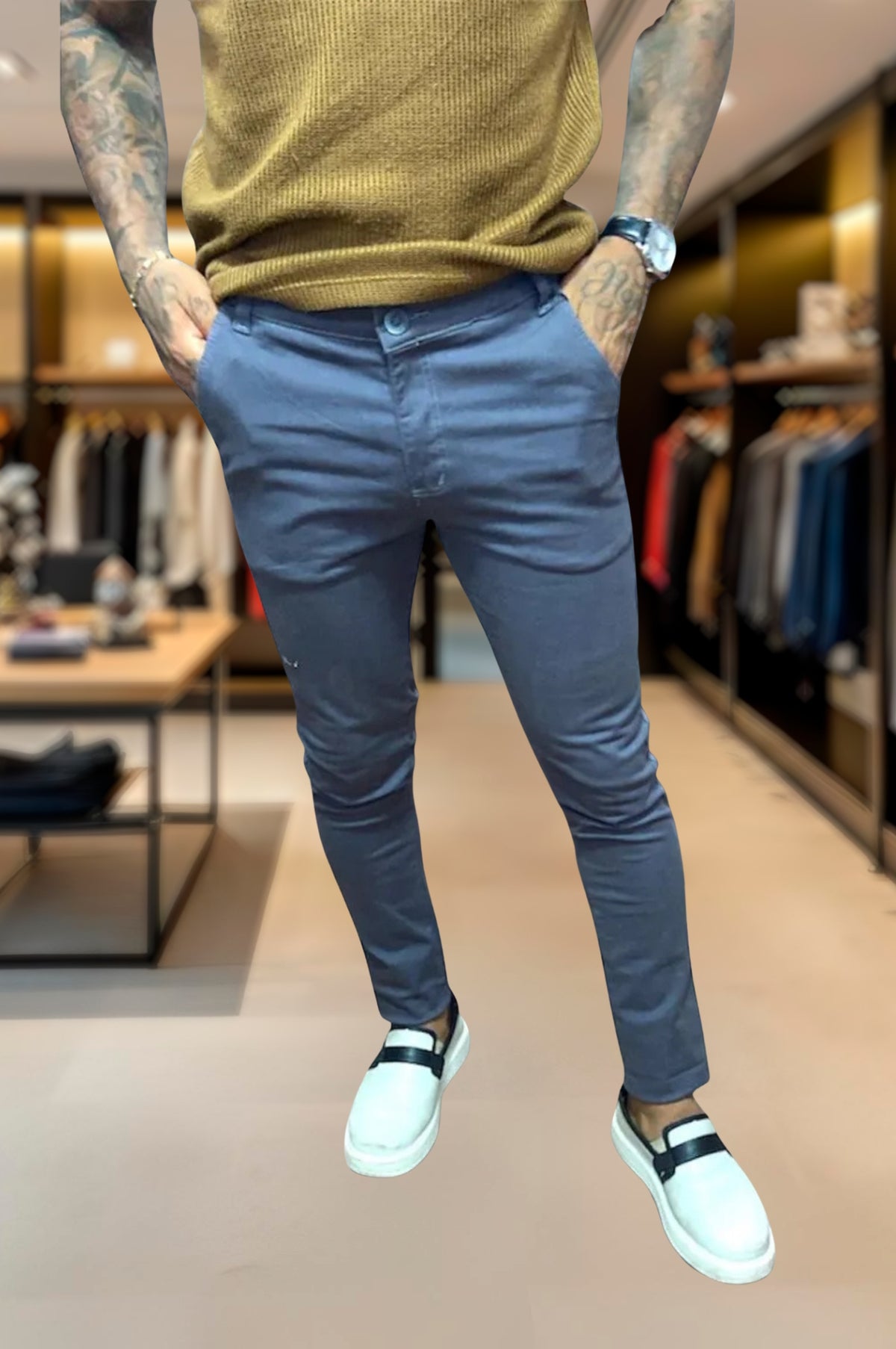 Calça Alfaiataria Skinny Slim Sarja Premium