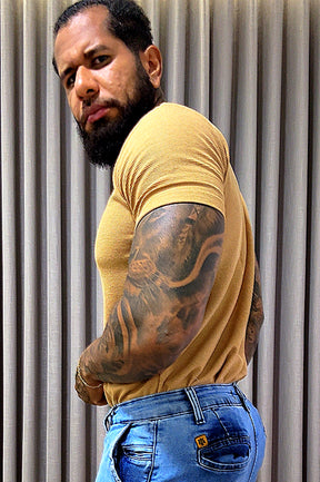 Camisa Gola Média Texturizada