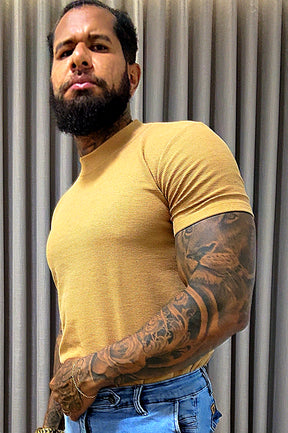 Camisa Gola Média Texturizada