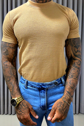Camisa Gola Média Texturizada