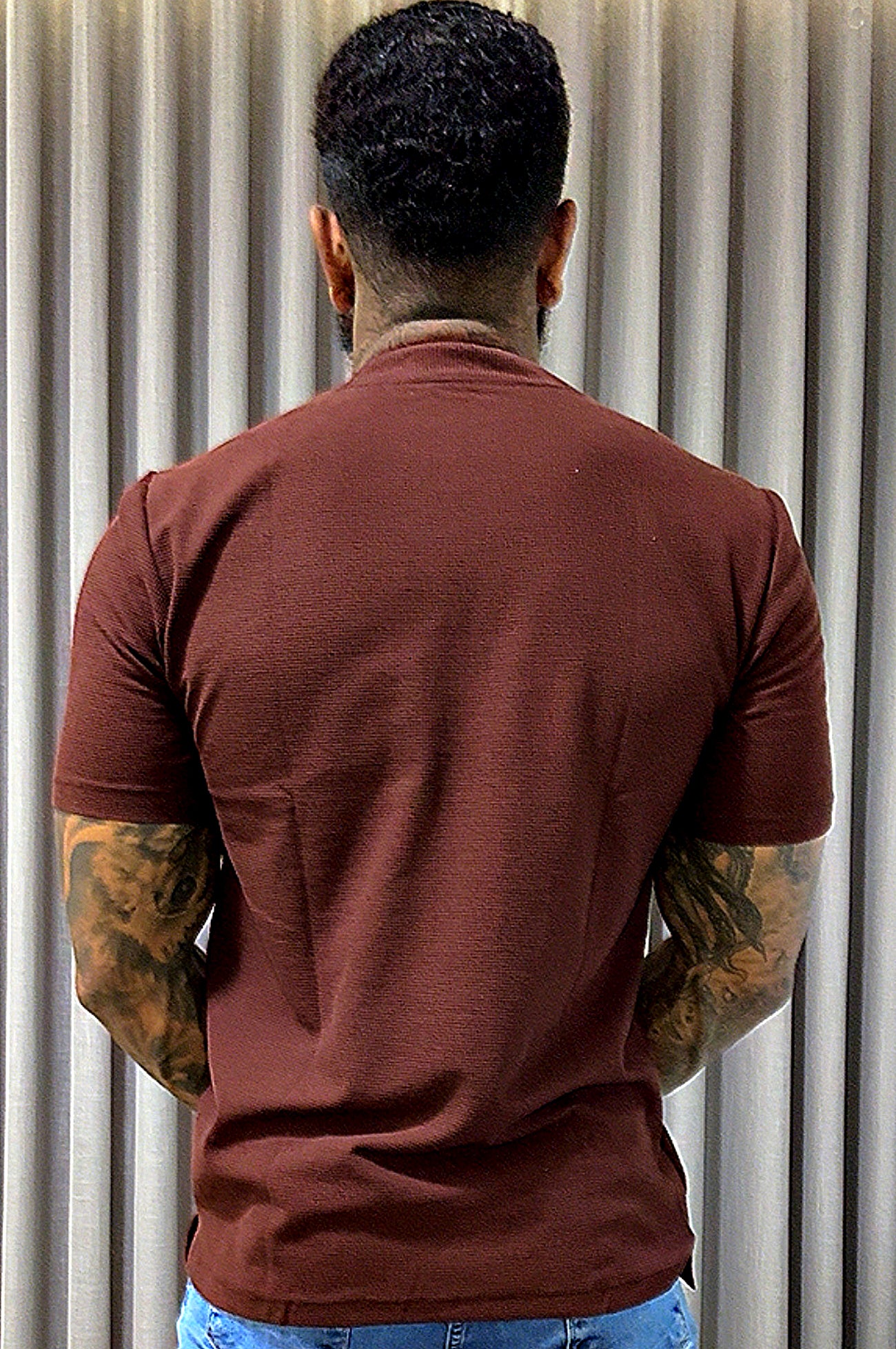 Camisa Gola Média Texturizada