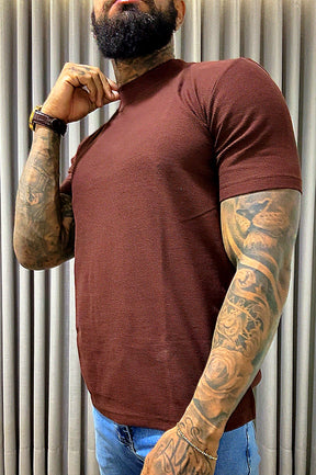 Camisa Gola Média Texturizada