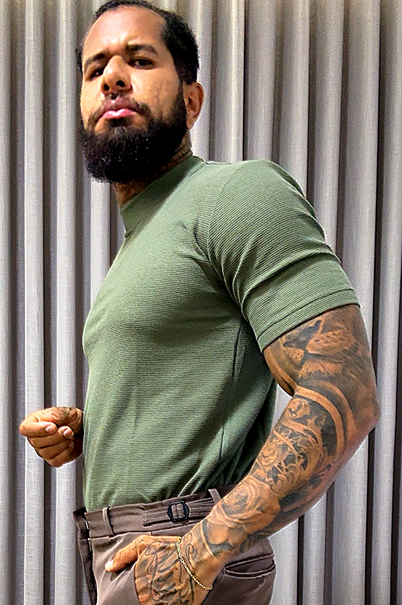 Camisa Gola Média Texturizada