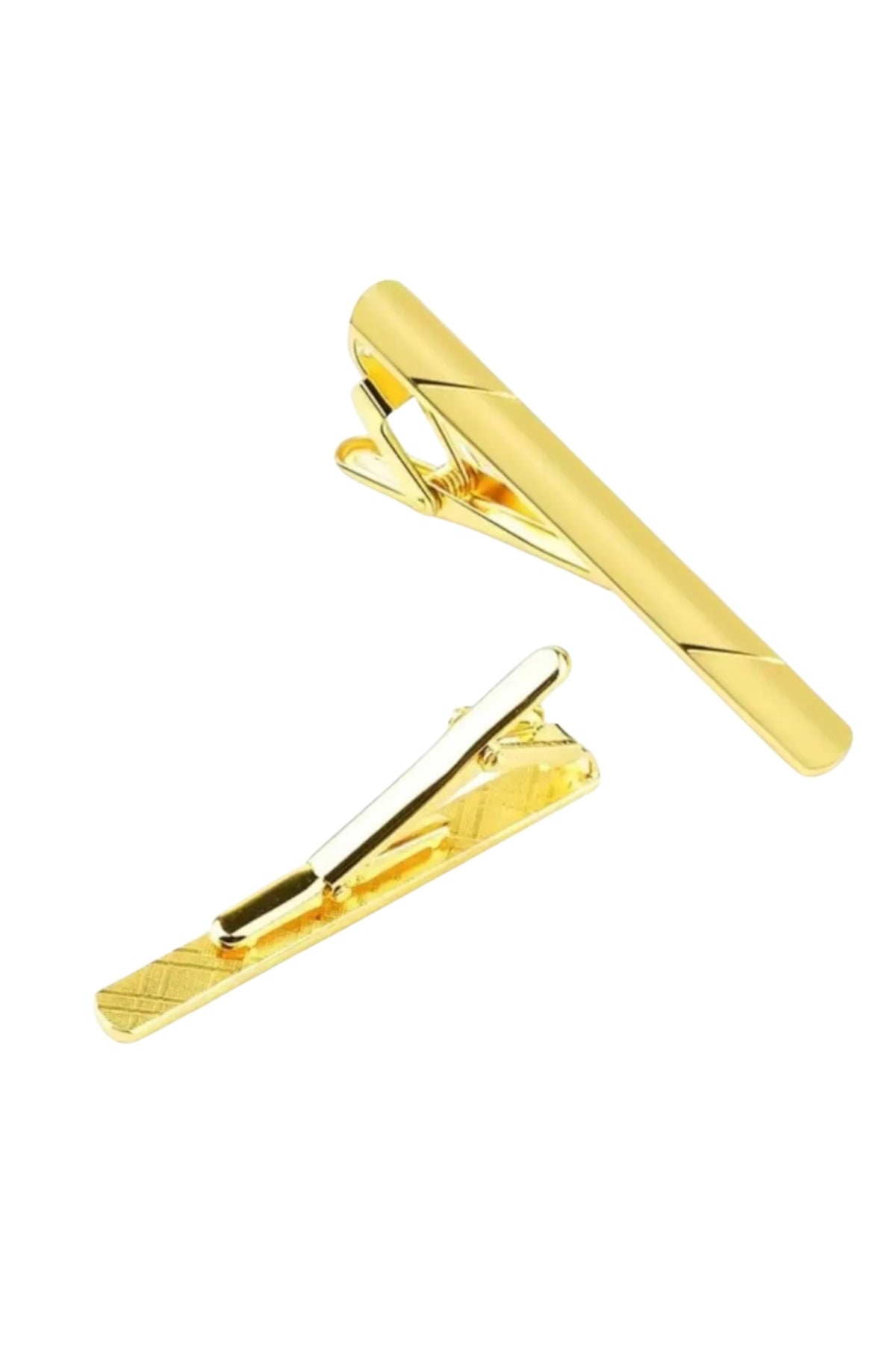 Kit 2 Prendedores De Gravata Slim Dourado