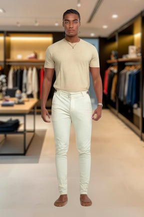 Calça Alfaiataria Ajuste Lateral Slim Sarja Brim