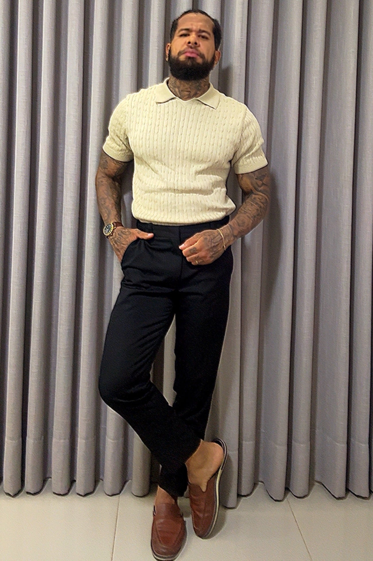 Polo Tricot Texturiazada