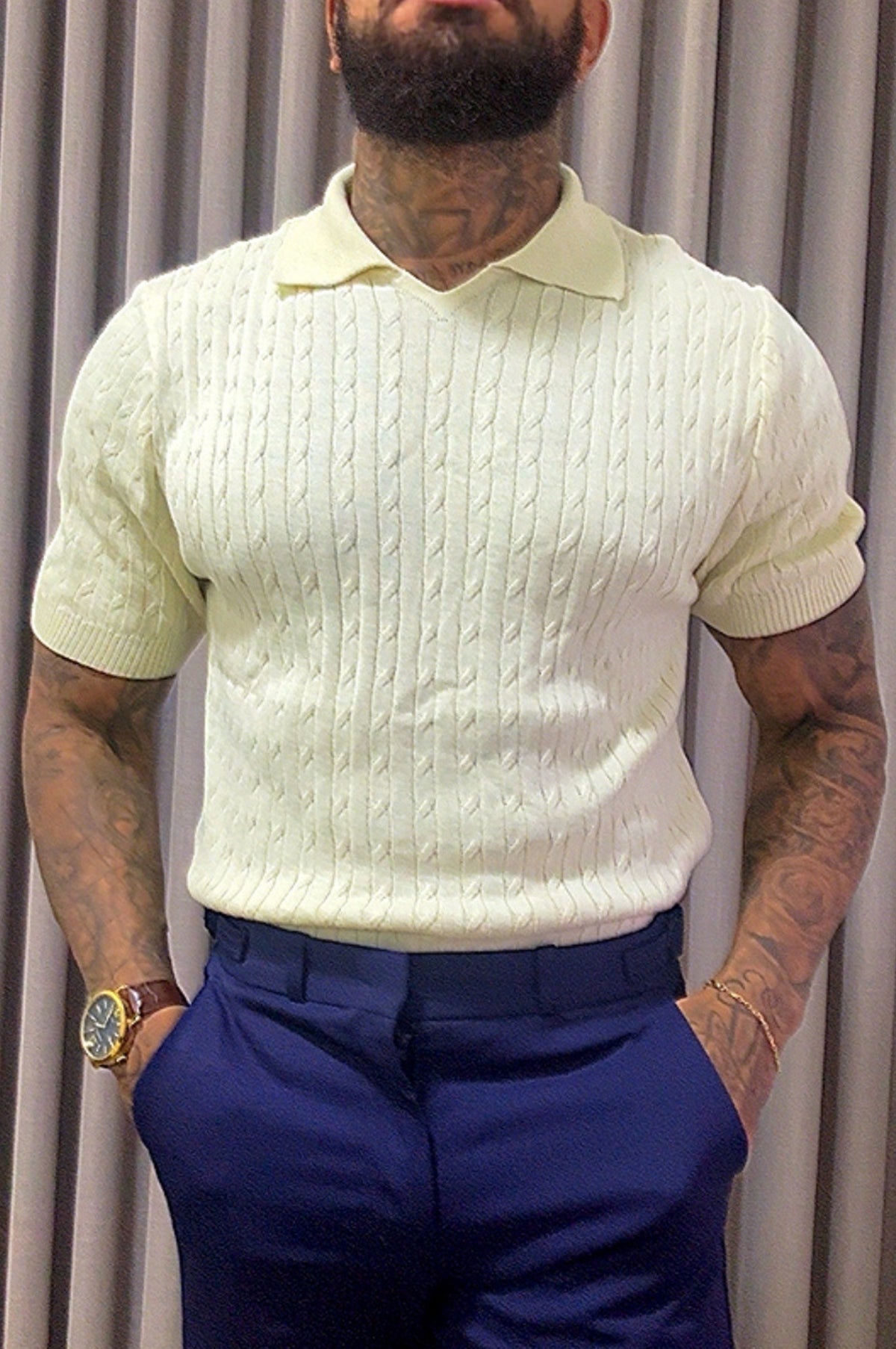 Polo Tricot Texturiazada