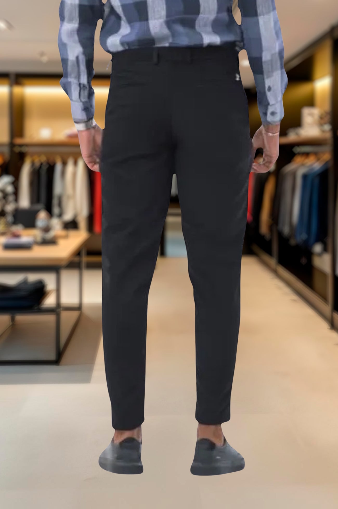 Calça Alfaiataria Ajuste Lateral Slim Sarja Brim