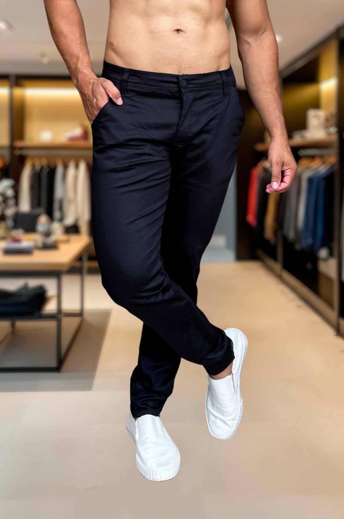 Calça Alfaiataria Skinny Slim Sarja Premium