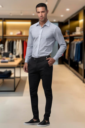Calça Alfaiataria Ajuste Lateral Slim Sarja Brim