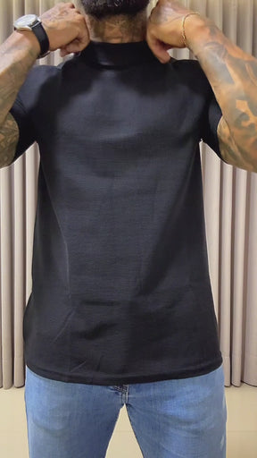 Camisa Gola Média Texturizada